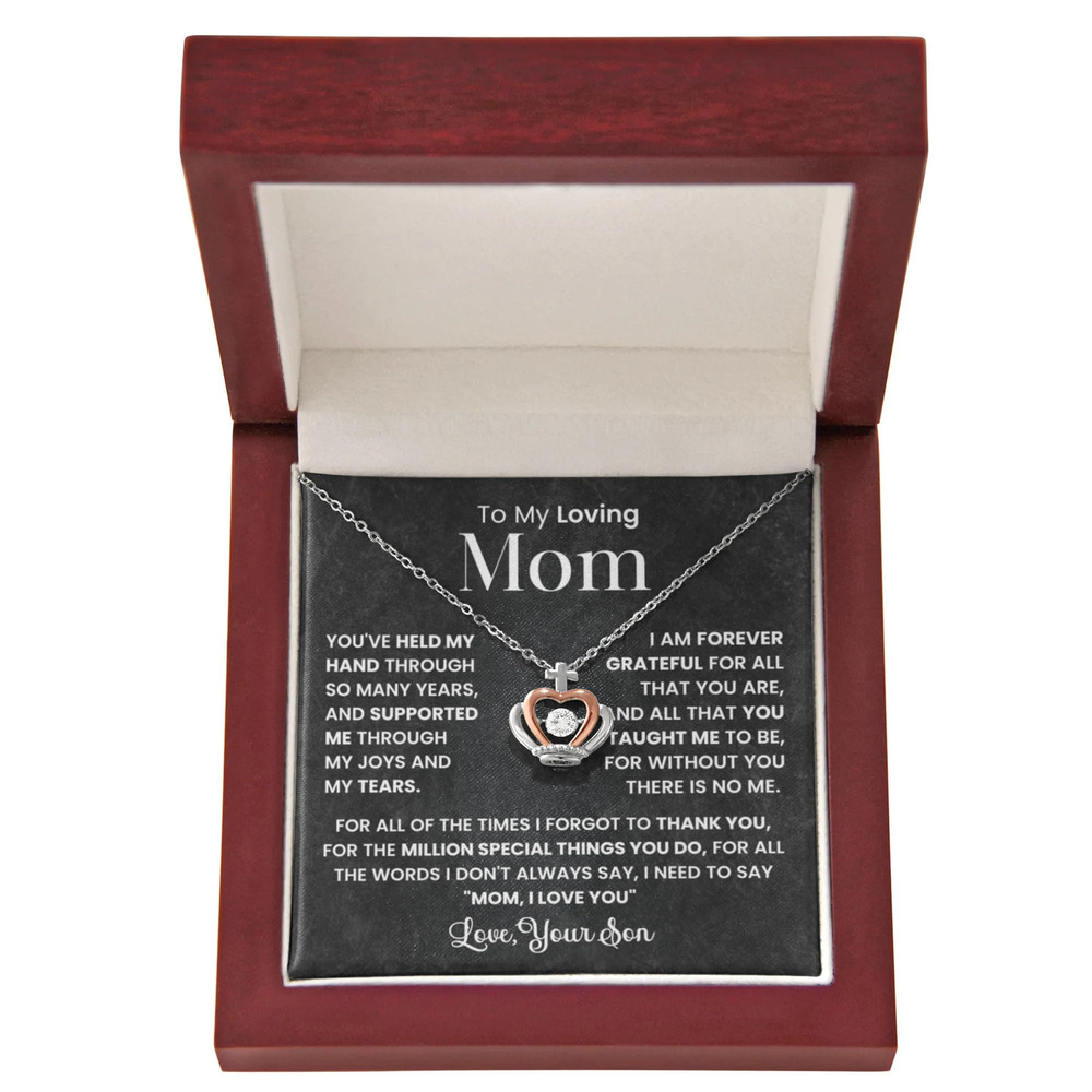 Forever Grateful Crown Pendant Necklace